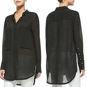 Helmut Lang semi-sheer Black Cotton Shirt - Size M